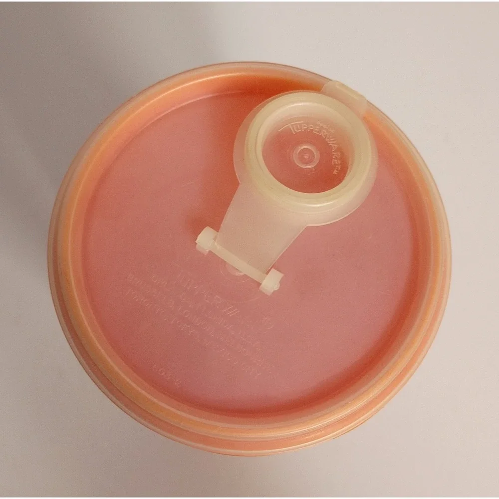 Vintage Tupperware Container 262-6 With Drink Lid 603-2 Pour Spout‎ Orange 8.5